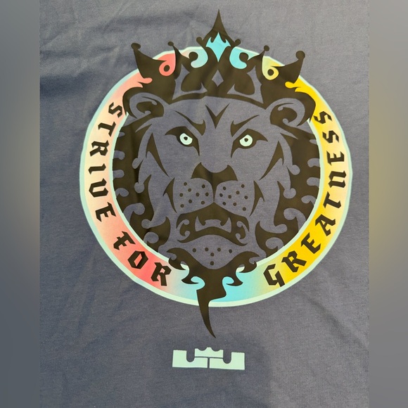 Nike Men's LeBron Max90 Strive Graphic T-Shirt Size L 100% Cotton Diffused Blue - Picture 3 of 7